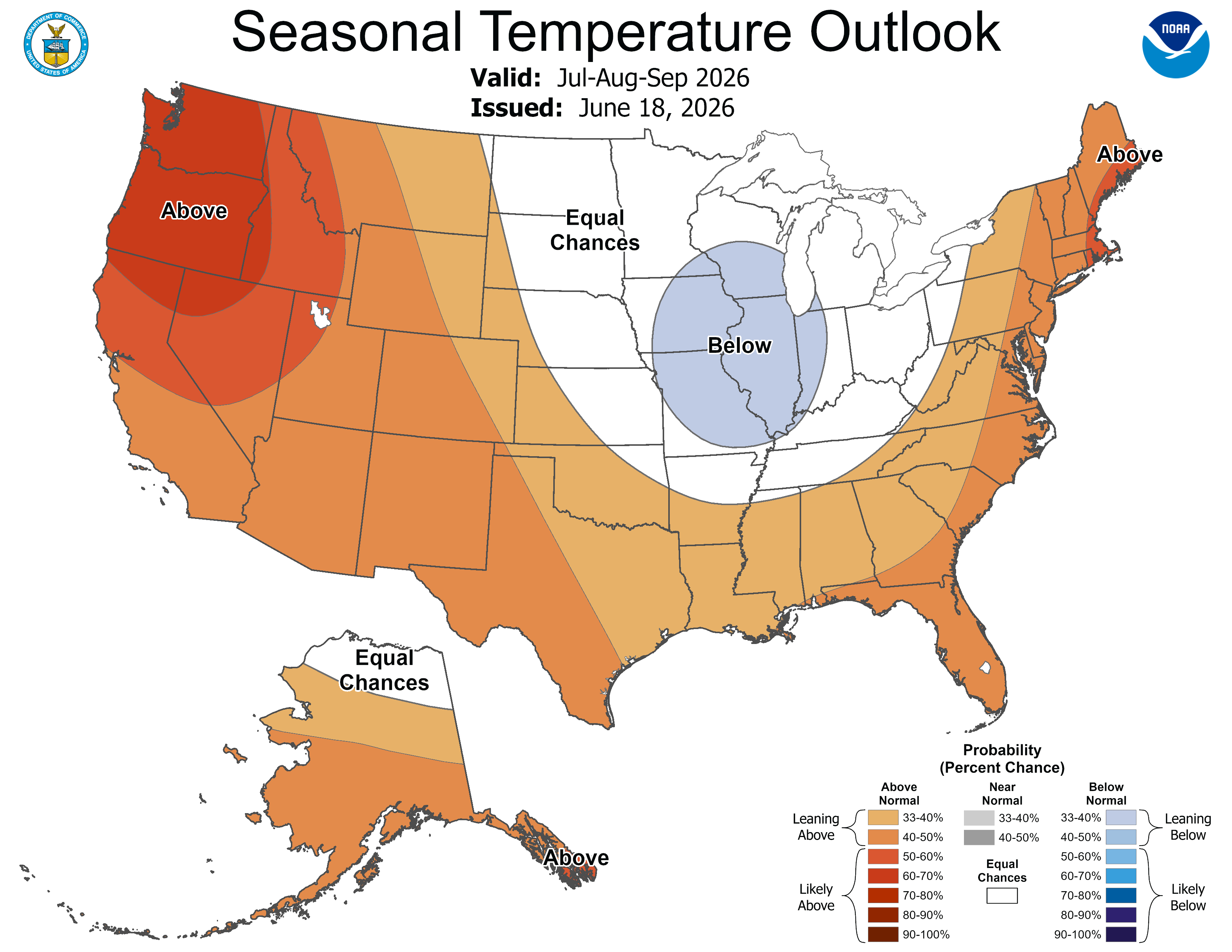 Three-month seasonal temperature outlook