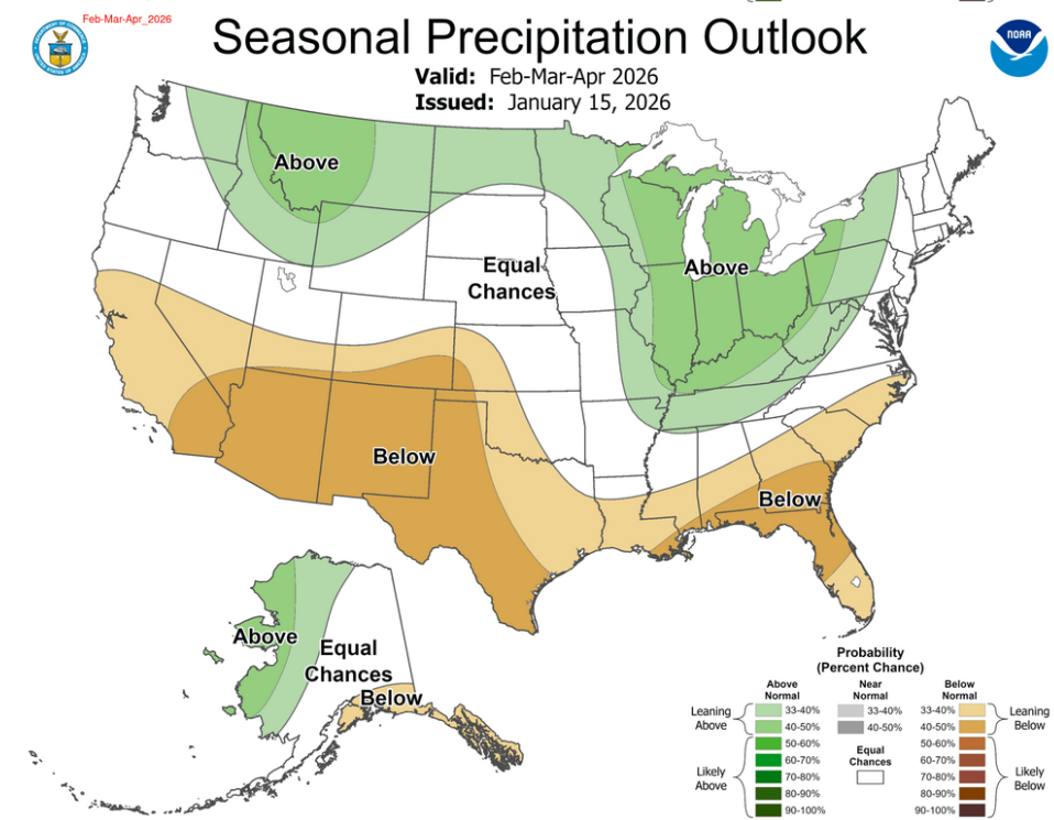 NOAA Seasonal Precipitation Outlook Map
